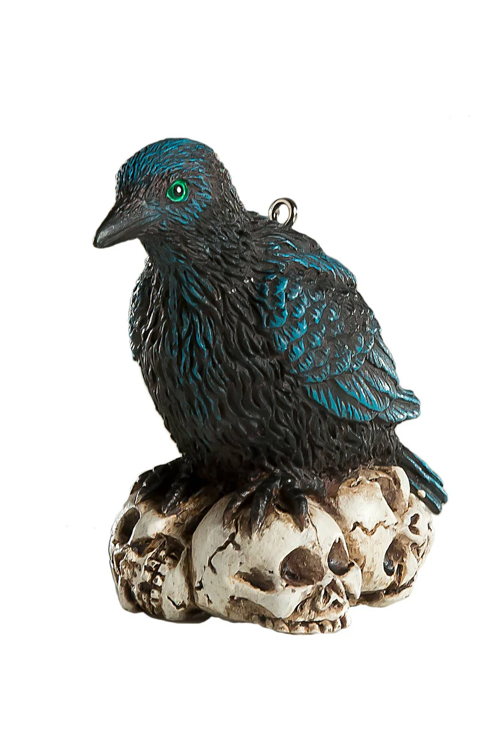 Raven Perched Skulls Christmas Tree Ornament