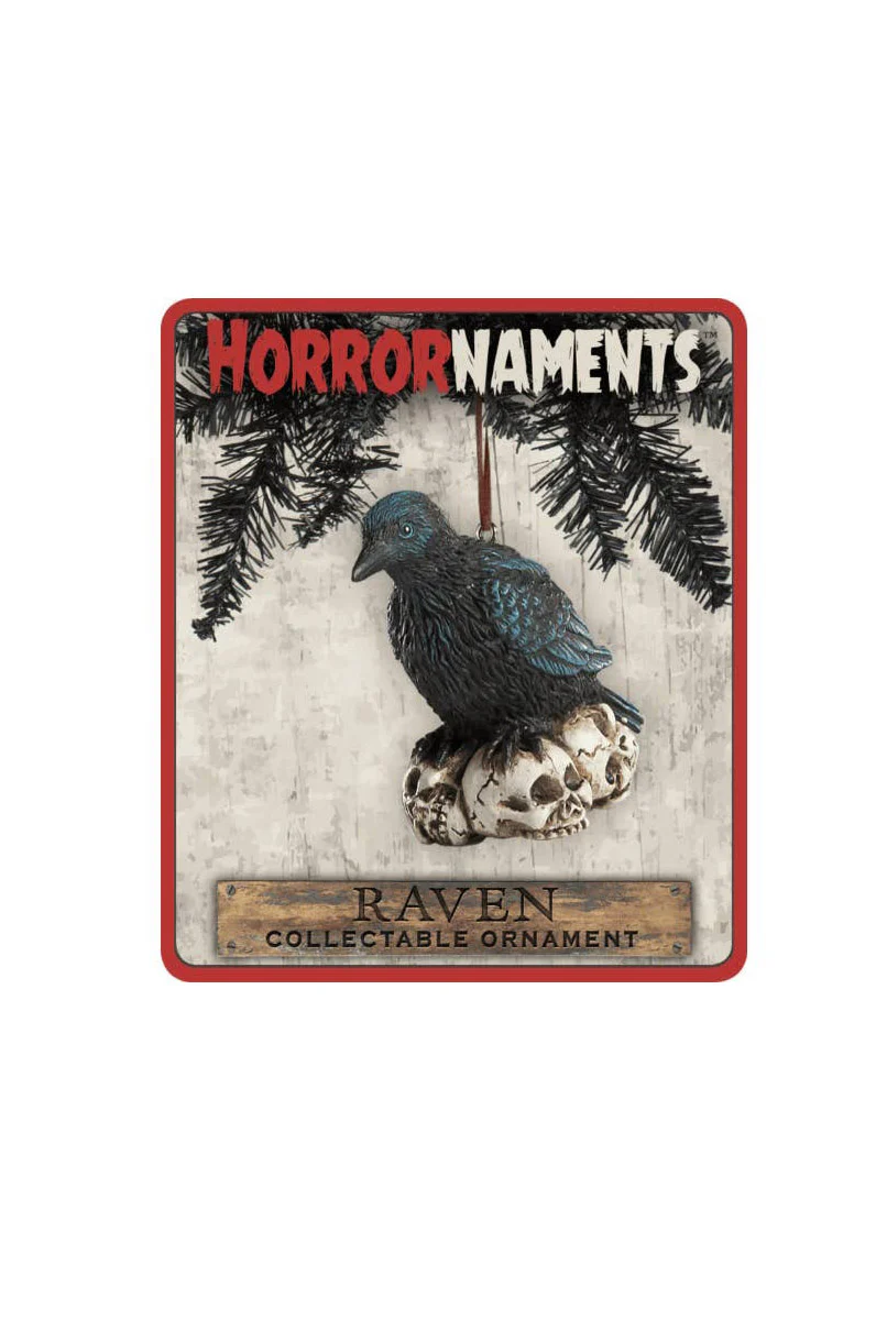 Raven Perched Skulls Christmas Tree Ornament - Image 2