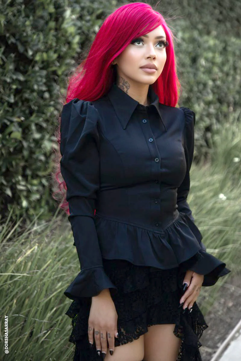 Ravenmourne Puff Sleeve Peplum Top