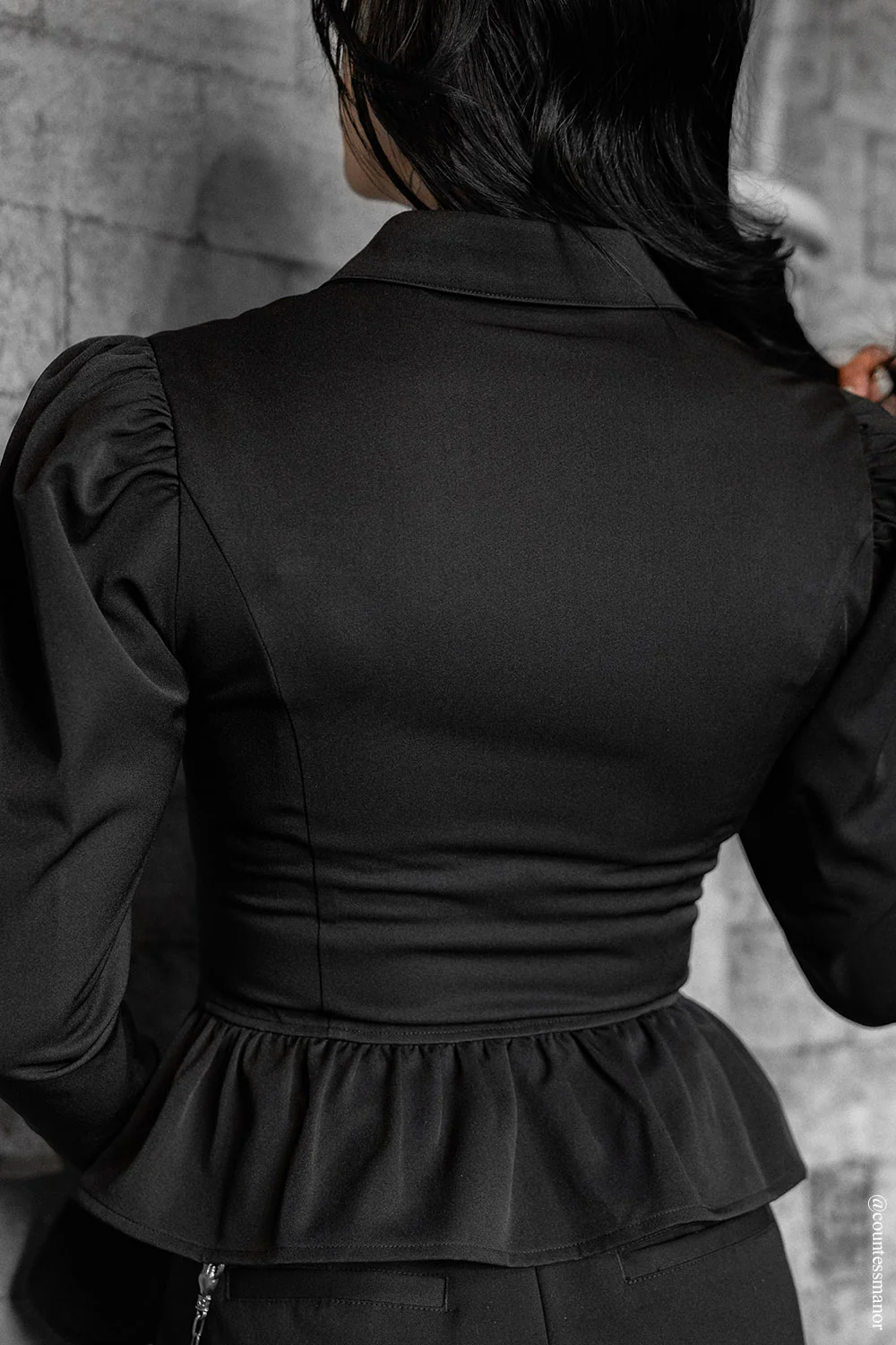 Ravenmourne Puff Sleeve Peplum Top - Image 8
