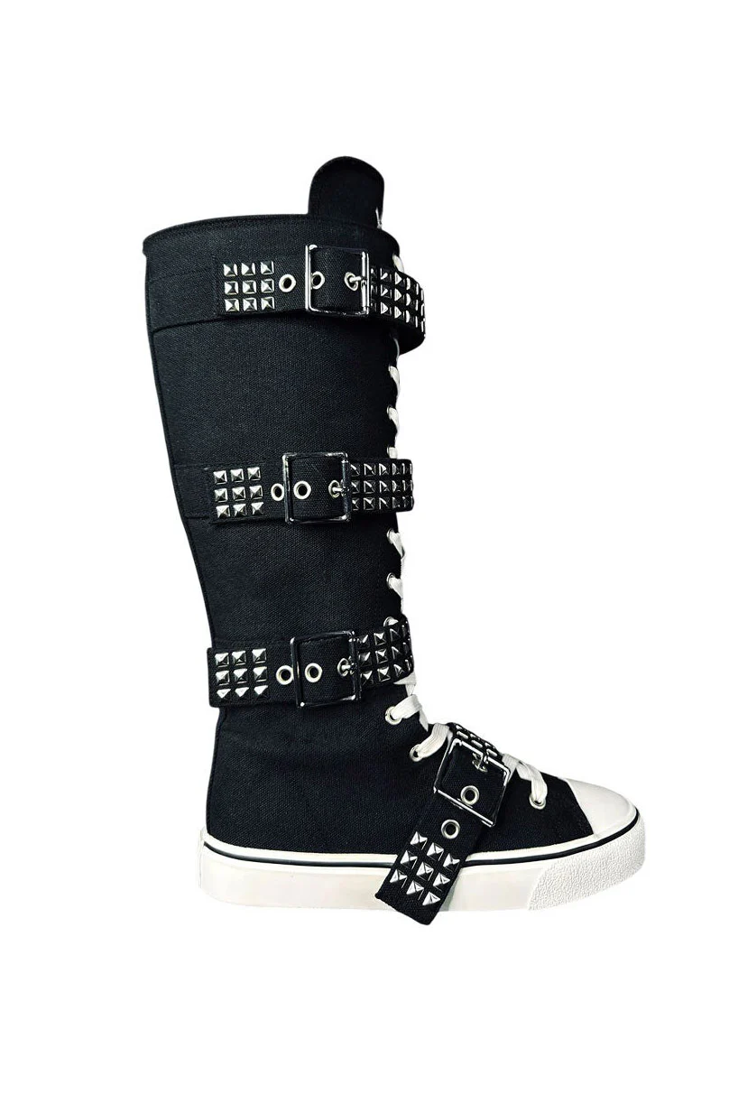 Rawr XD High-Top Studded Sneakers [Black/Silver] - Image 2