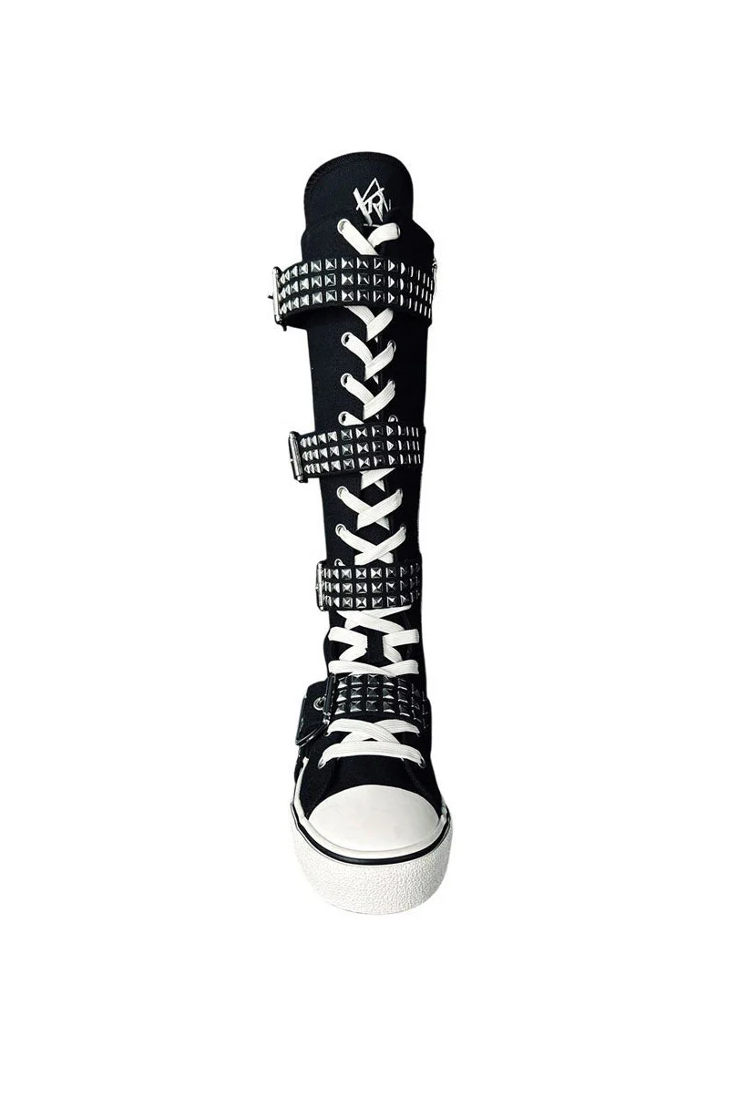 Rawr XD High-Top Studded Sneakers [Black/Silver] - Image 3