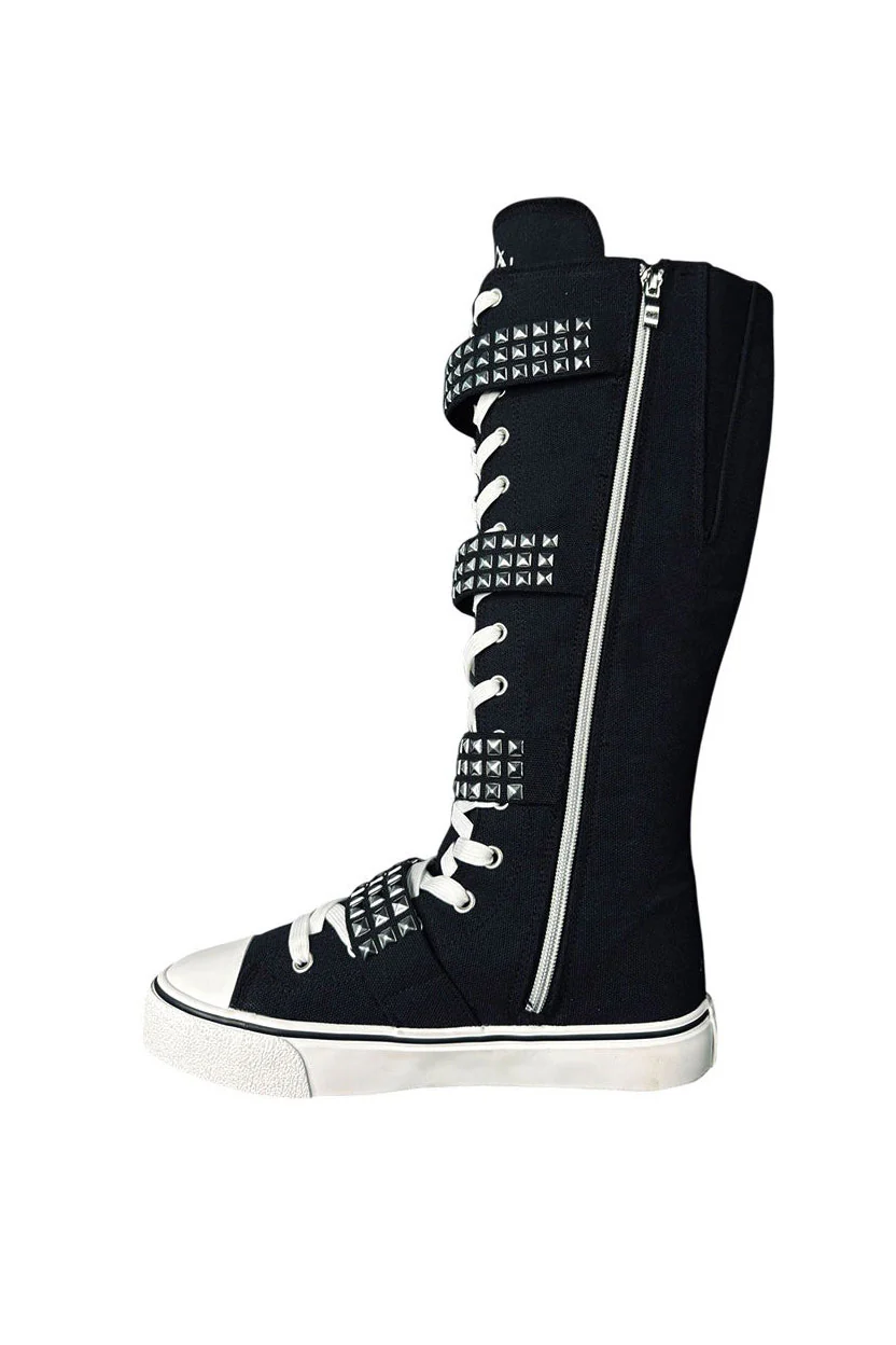 Rawr XD High-Top Studded Sneakers [Black/Silver] - Image 4