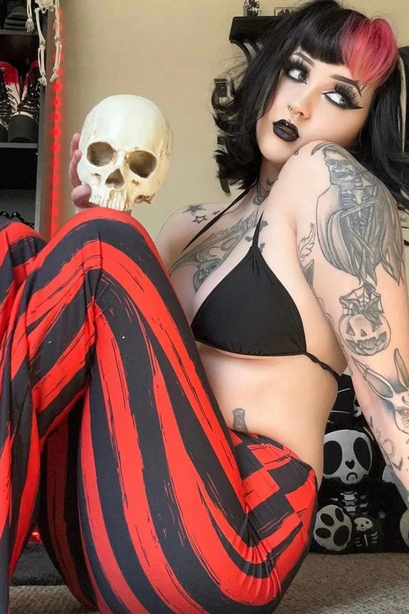 Red and Black Striped Hellz Bellz Flares [BLACK/RED] - Image 11