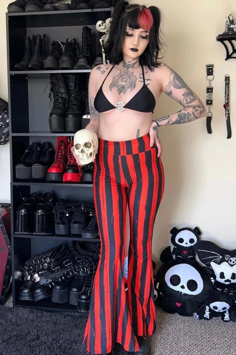 Red and Black Striped Hellz Bellz Flares [BLACK/RED] - Image 3
