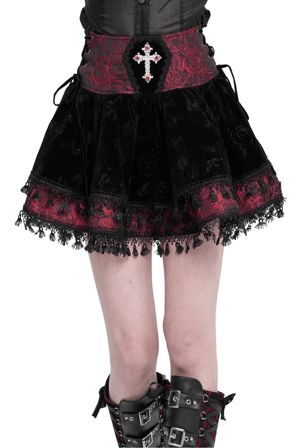 Regal Rosary Mini Skirt [Rose Red] - Image 4