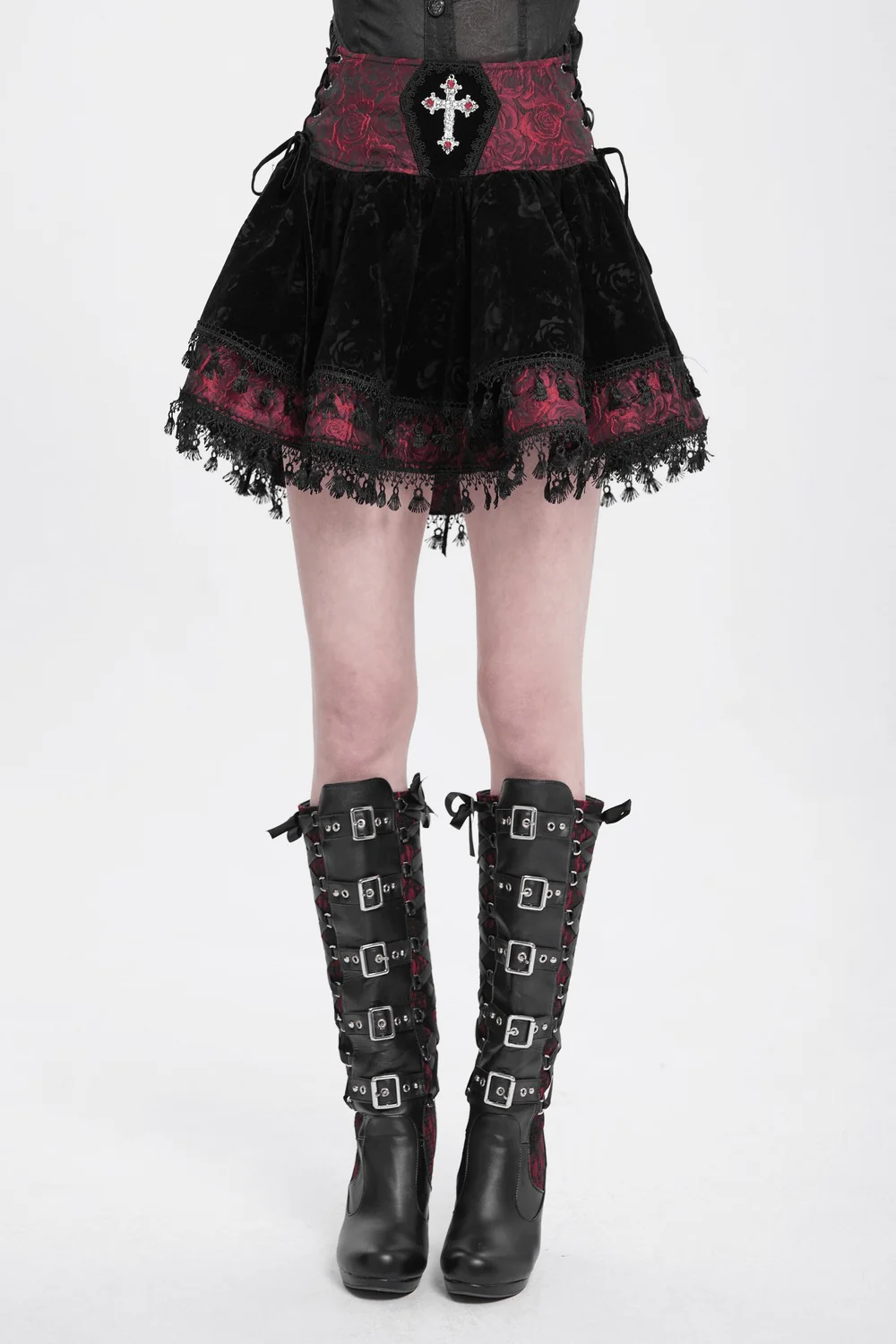 Regal Rosary Mini Skirt [Rose Red] - Image 5