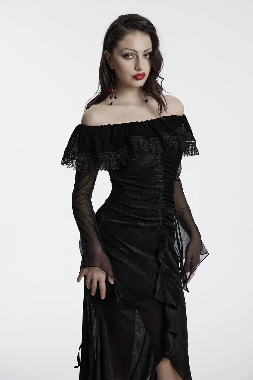 Reign Ruffled Mesh Off-the-Shoulder Dress - Image 2