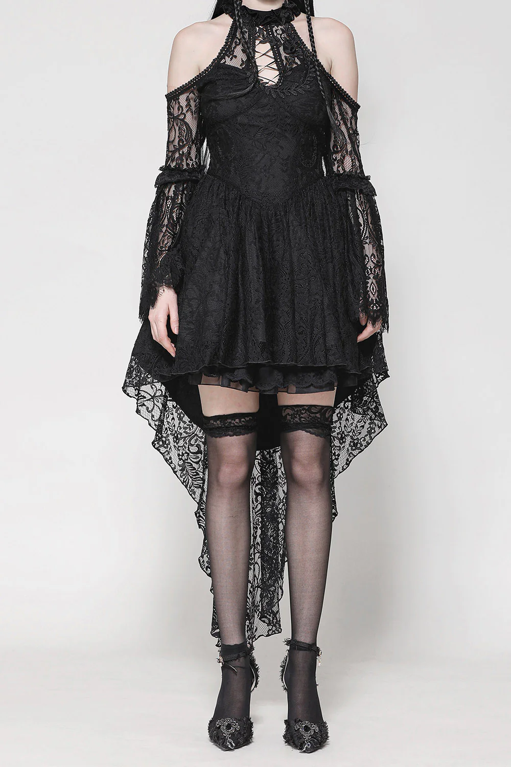 Relic Black Lace Halter Dress - Image 2