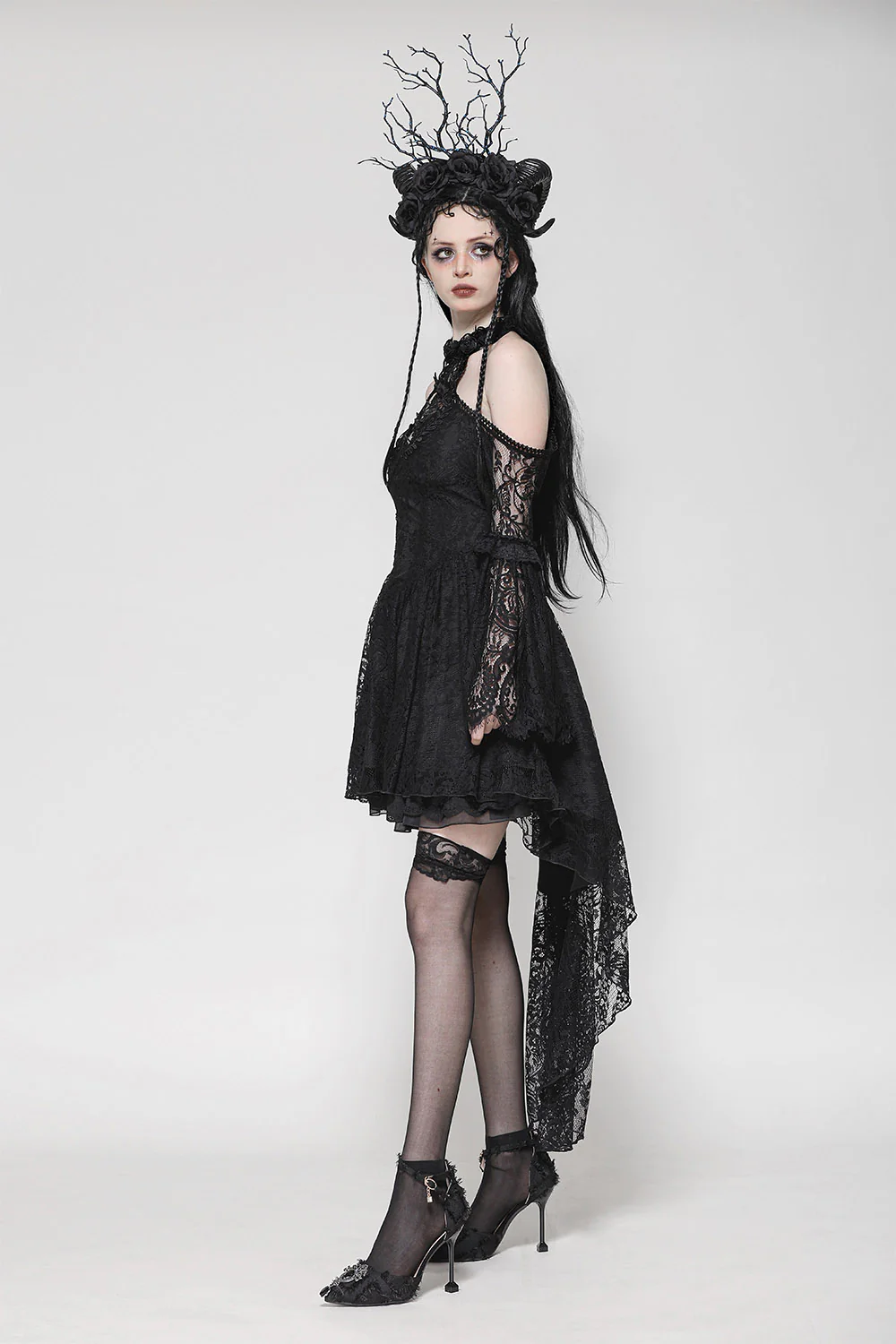 Relic Black Lace Halter Dress - Image 6
