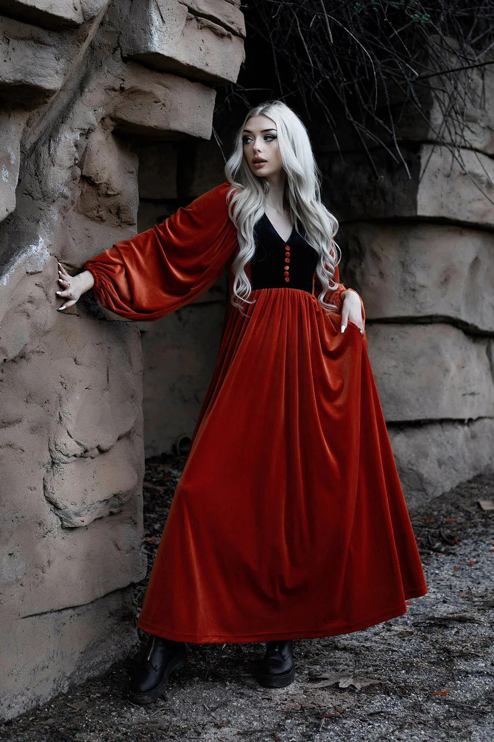 Rhiannon Dress [ORANGE/BLACK]