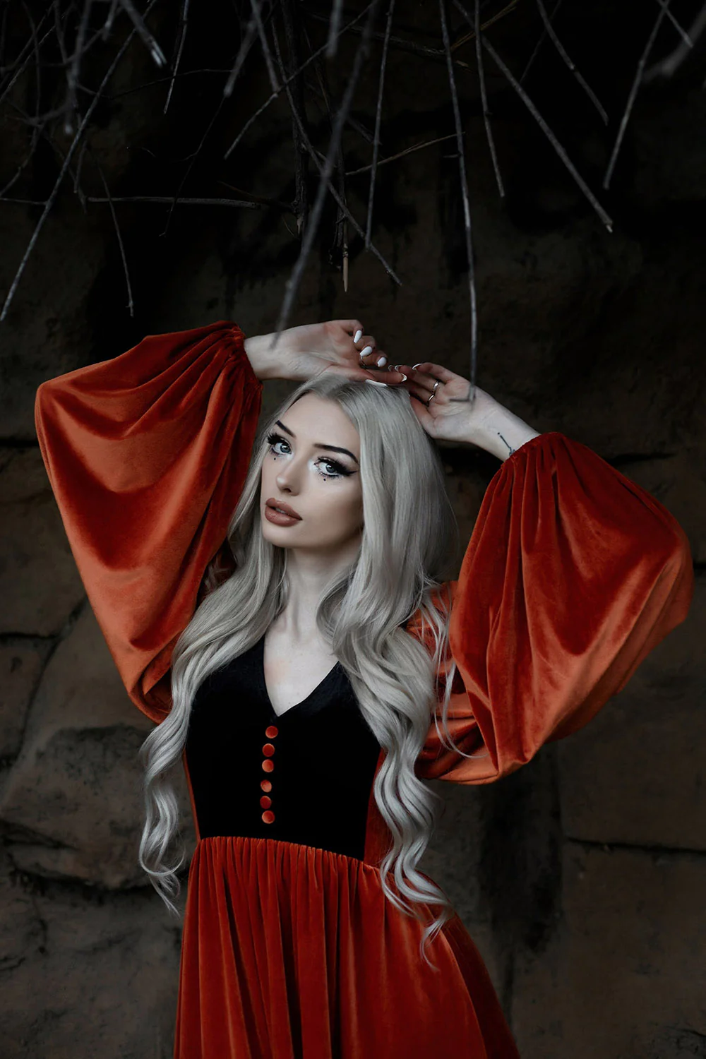 Rhiannon Dress [ORANGE/BLACK] - Image 3