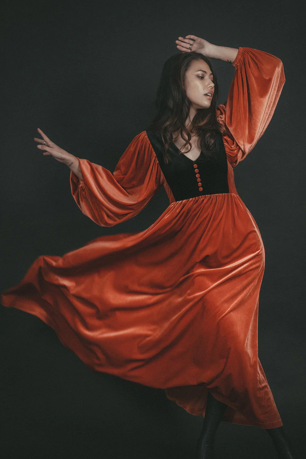Rhiannon Dress [ORANGE/BLACK] - Image 6