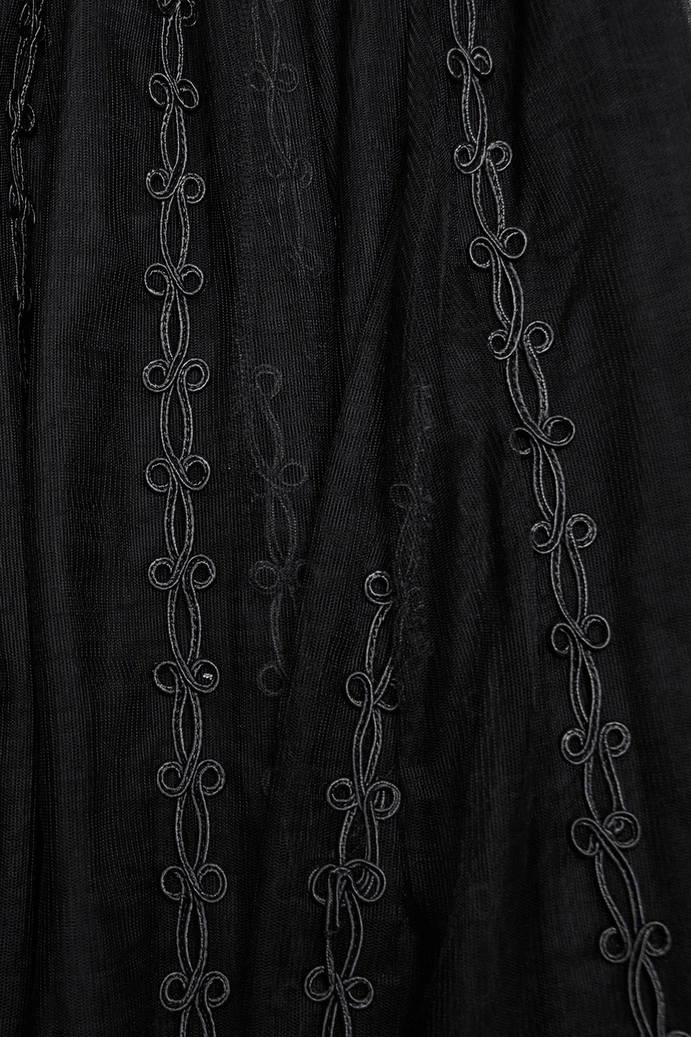 Rose Cathedral Embroidered Sheer Maxi Skirt - Image 10