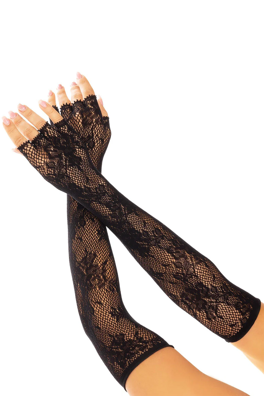 Rose Ruins Fingerless Fishnet Gloves