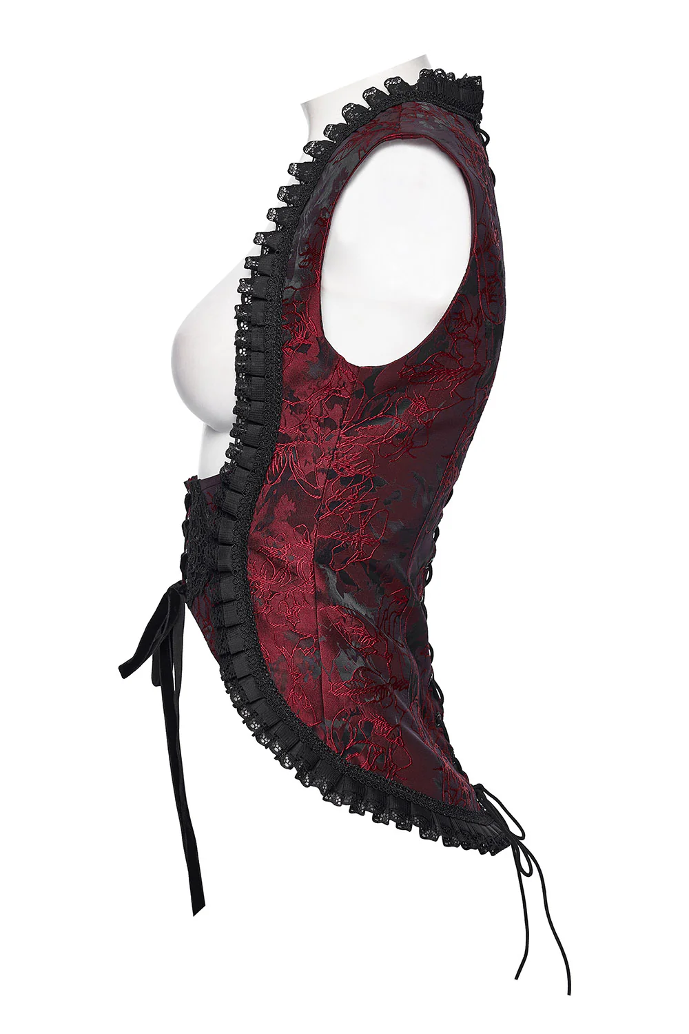 Roselace Ruffle Corset [Cabernet Red] - Image 8