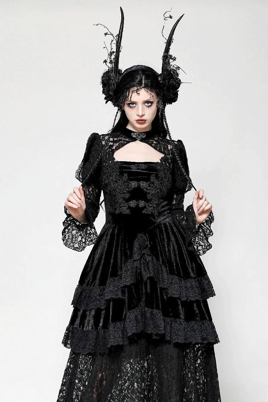 Royalcore Layered Dark Princess Dress - Image 6