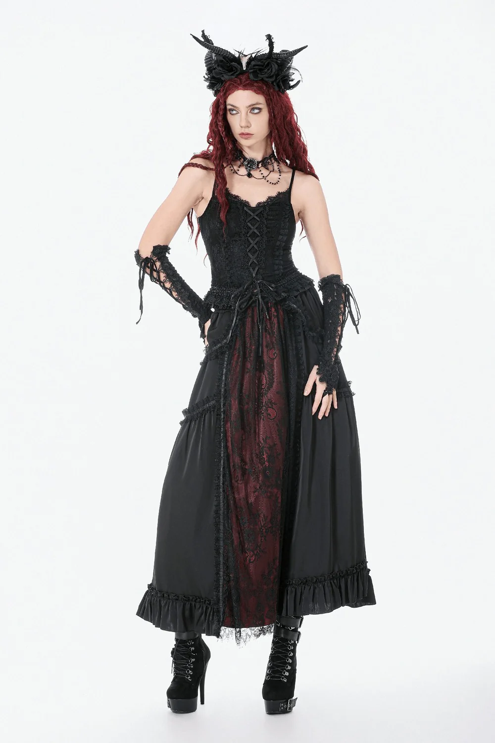 Rubied Roses Lace Skirt [Red] - Image 5