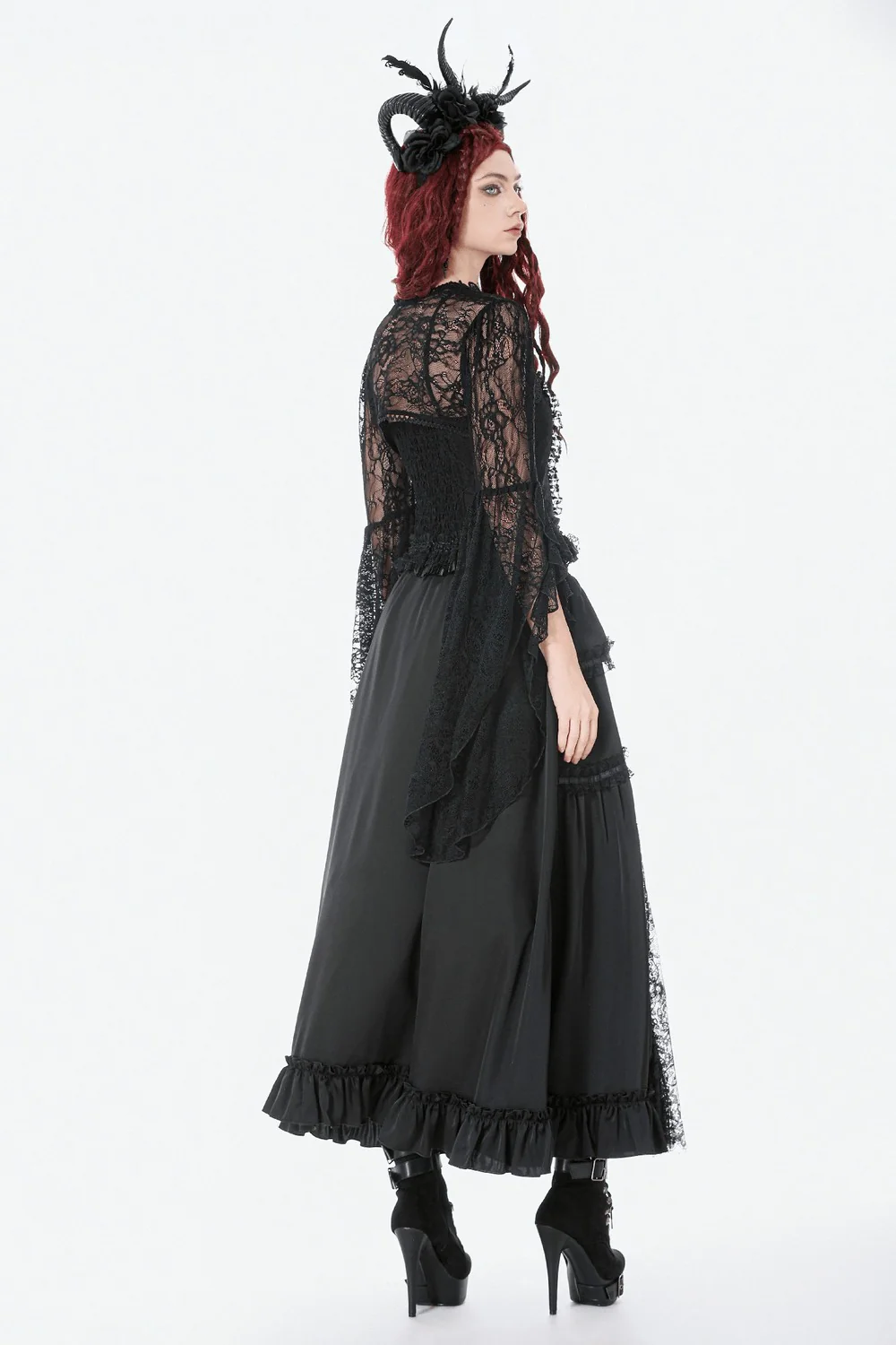 Rubied Roses Lace Skirt [Red] - Image 7