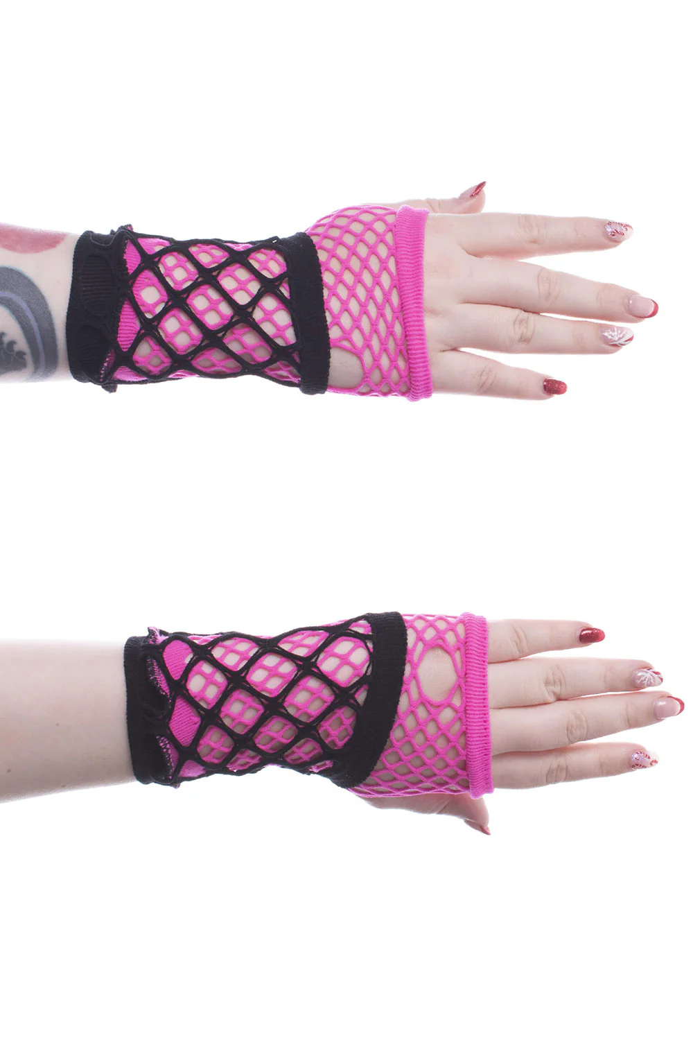 Ruby Mesh Gloves [PINK/BLACK] - Image 2