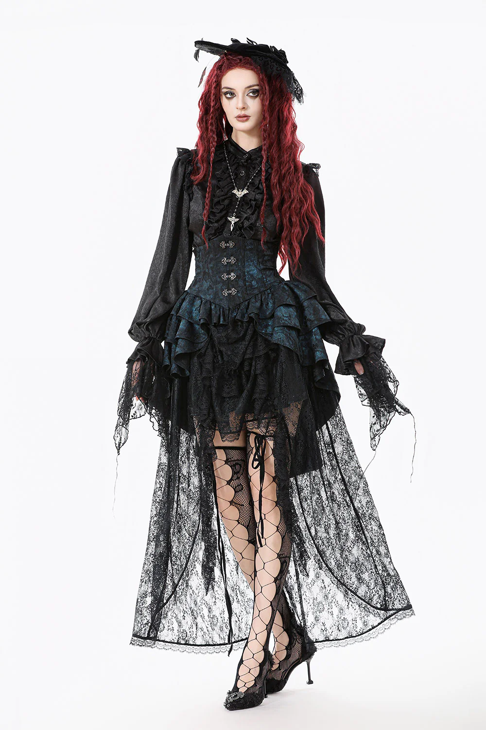 Sapphire Reverie Ruffled Corset Skirt - Image 5