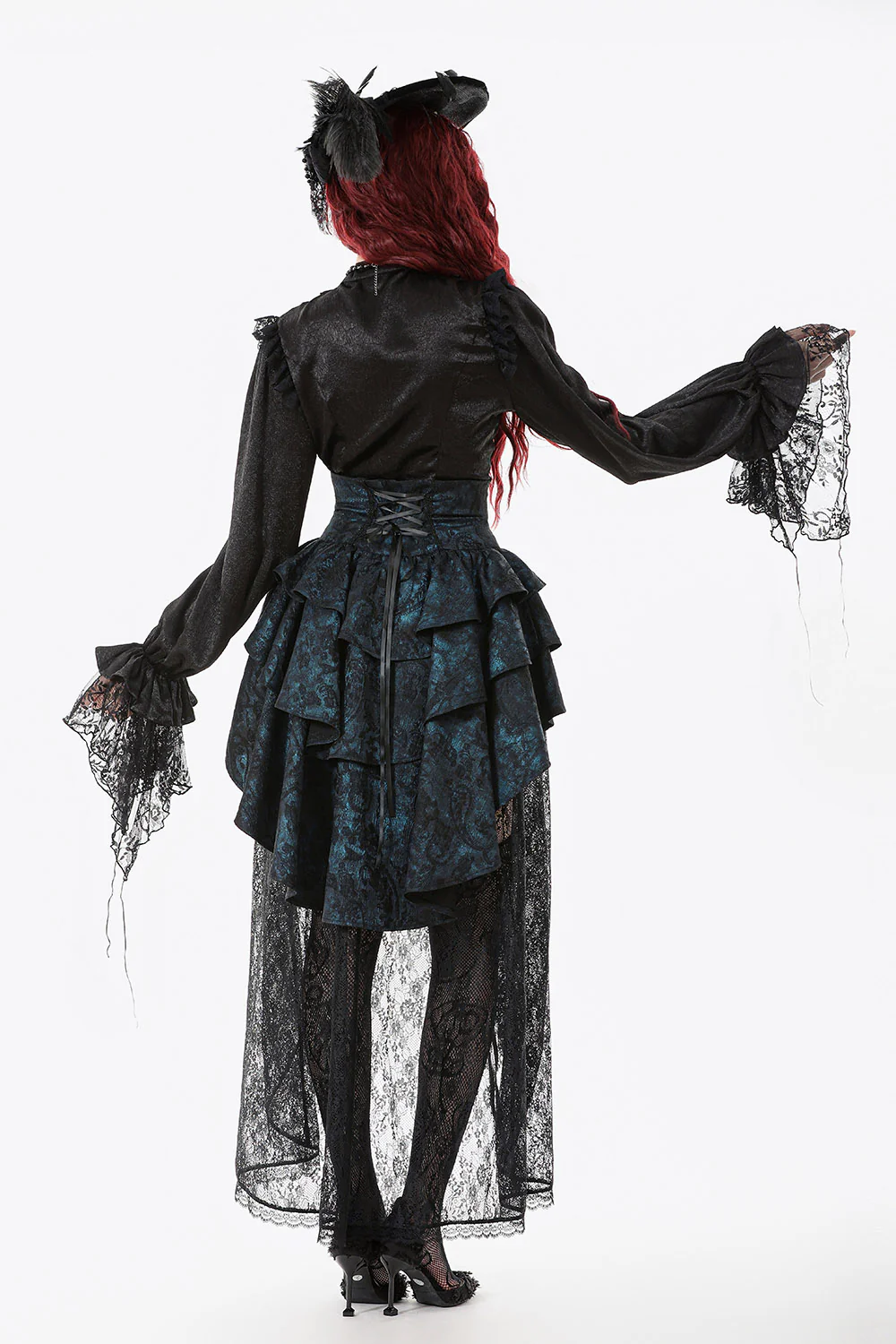 Sapphire Reverie Ruffled Corset Skirt - Image 7