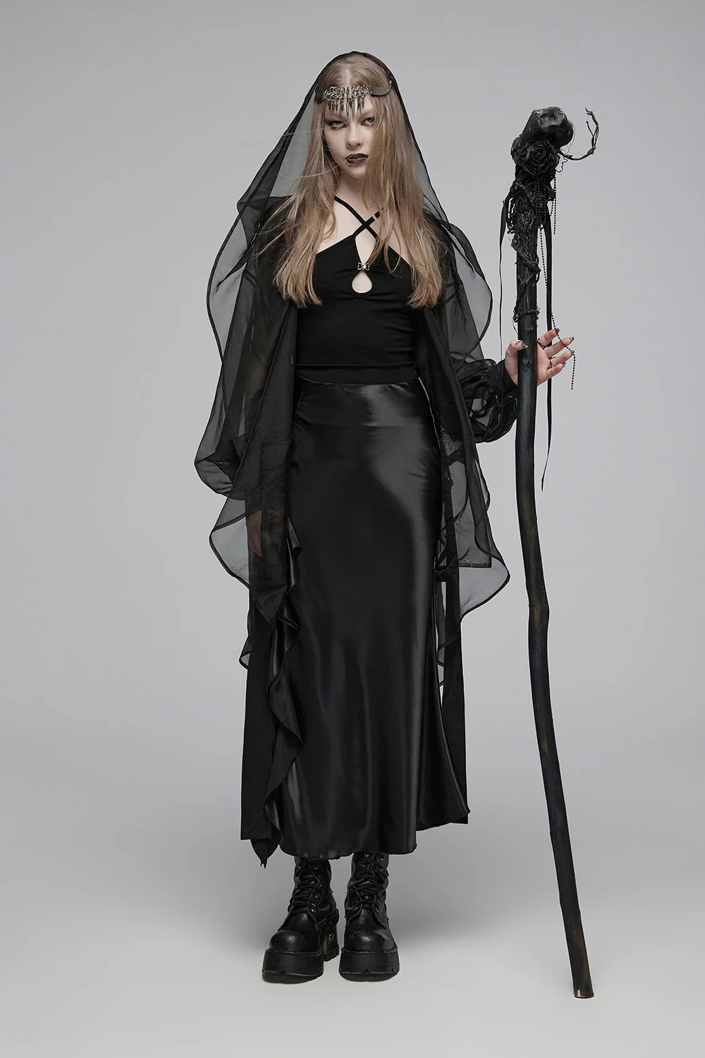 Satin Witch High-Waisted Skirt - Image 6