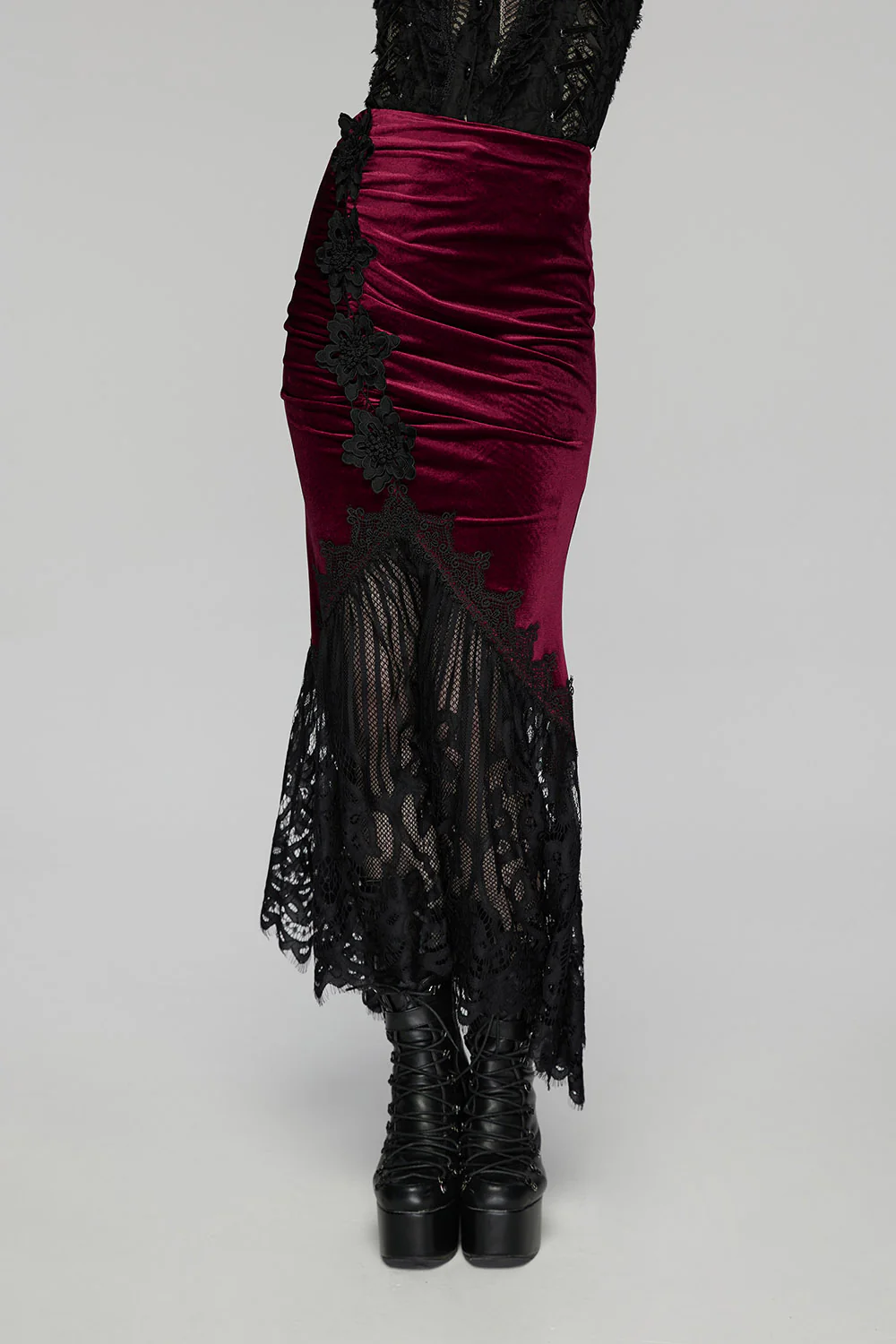Scarlet Veil Lace Skirt [Wine Red] - Image 4