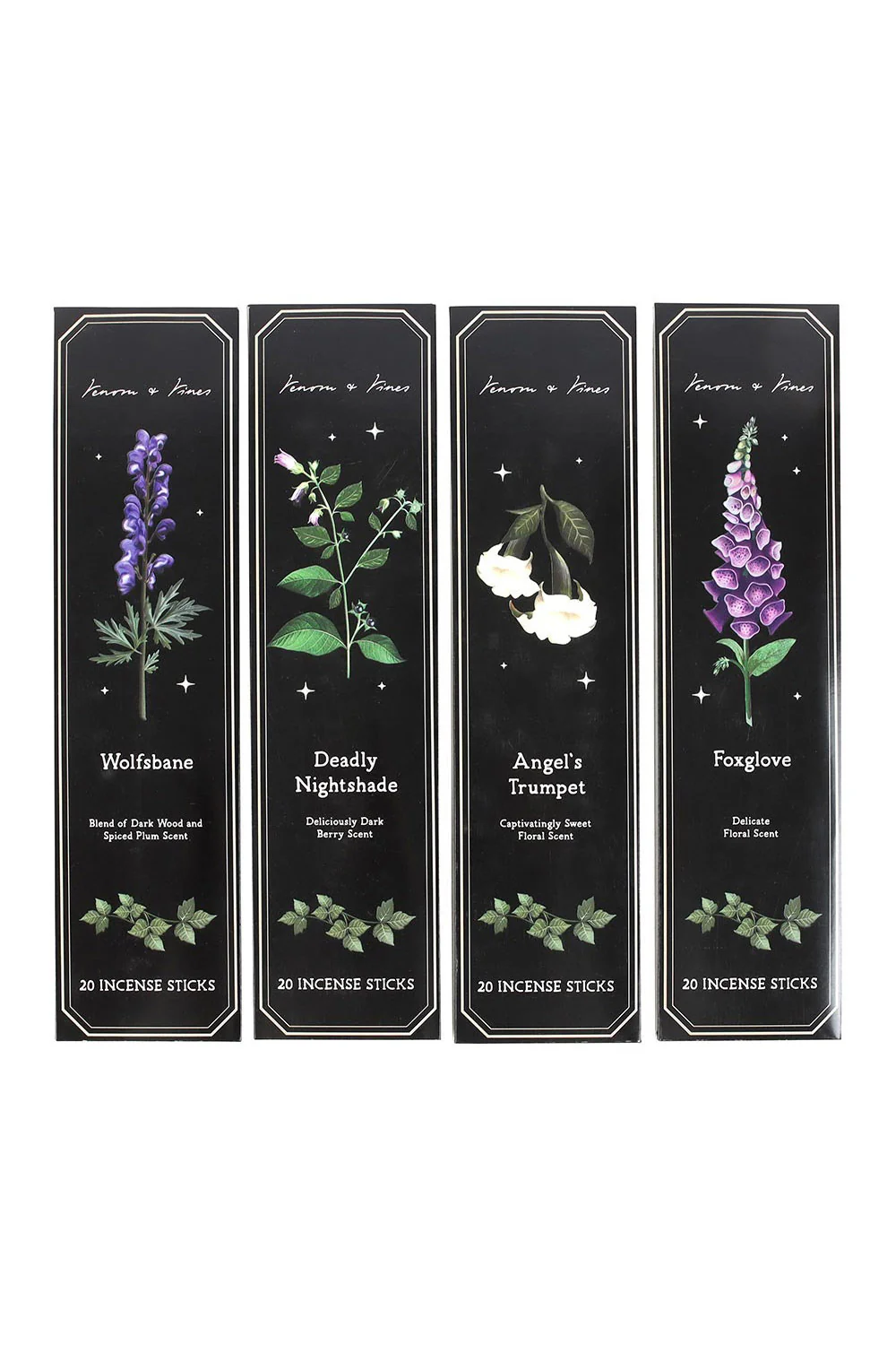 Set of 4 Poisonous Plants Incense Stick Packs