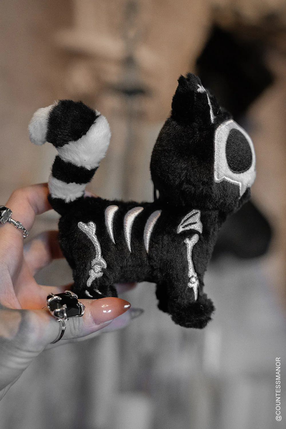 Skelekitty Plush Keychain - Image 3