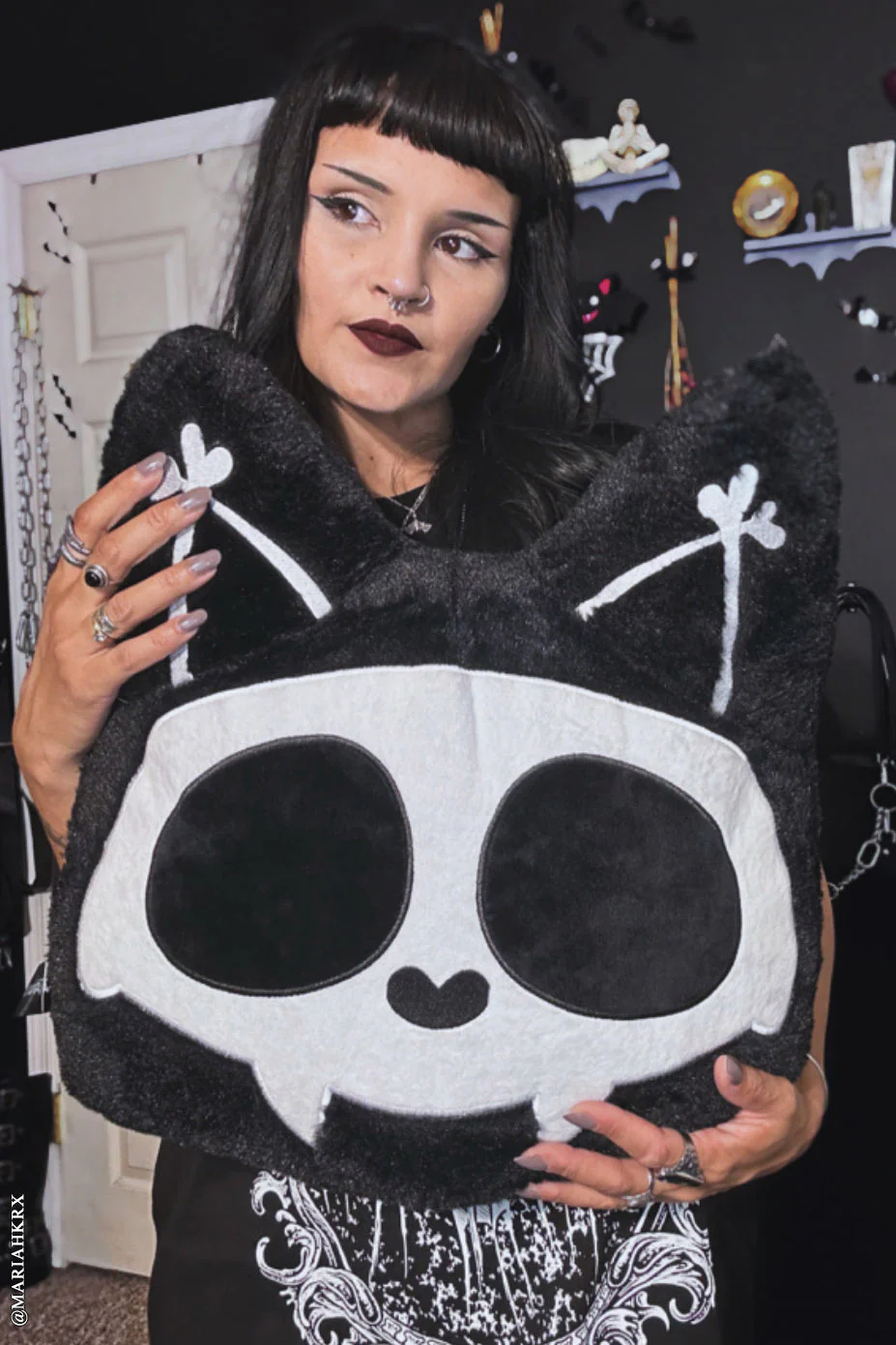 Skelekitty Throw Pillow - Image 6