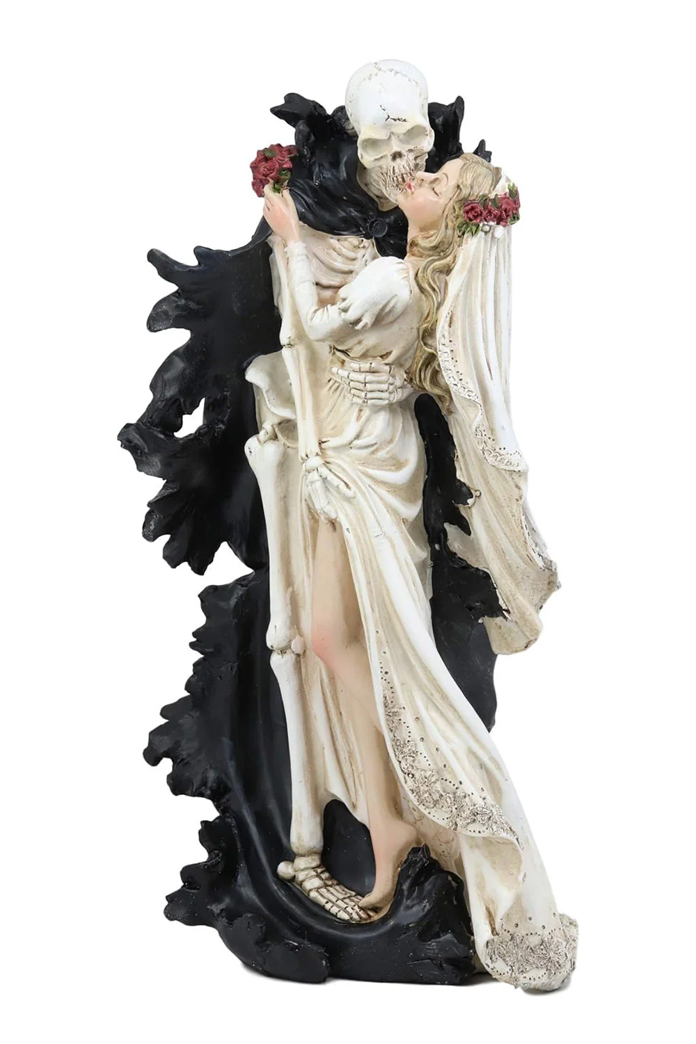 Skeleton Couple Kissing Statue