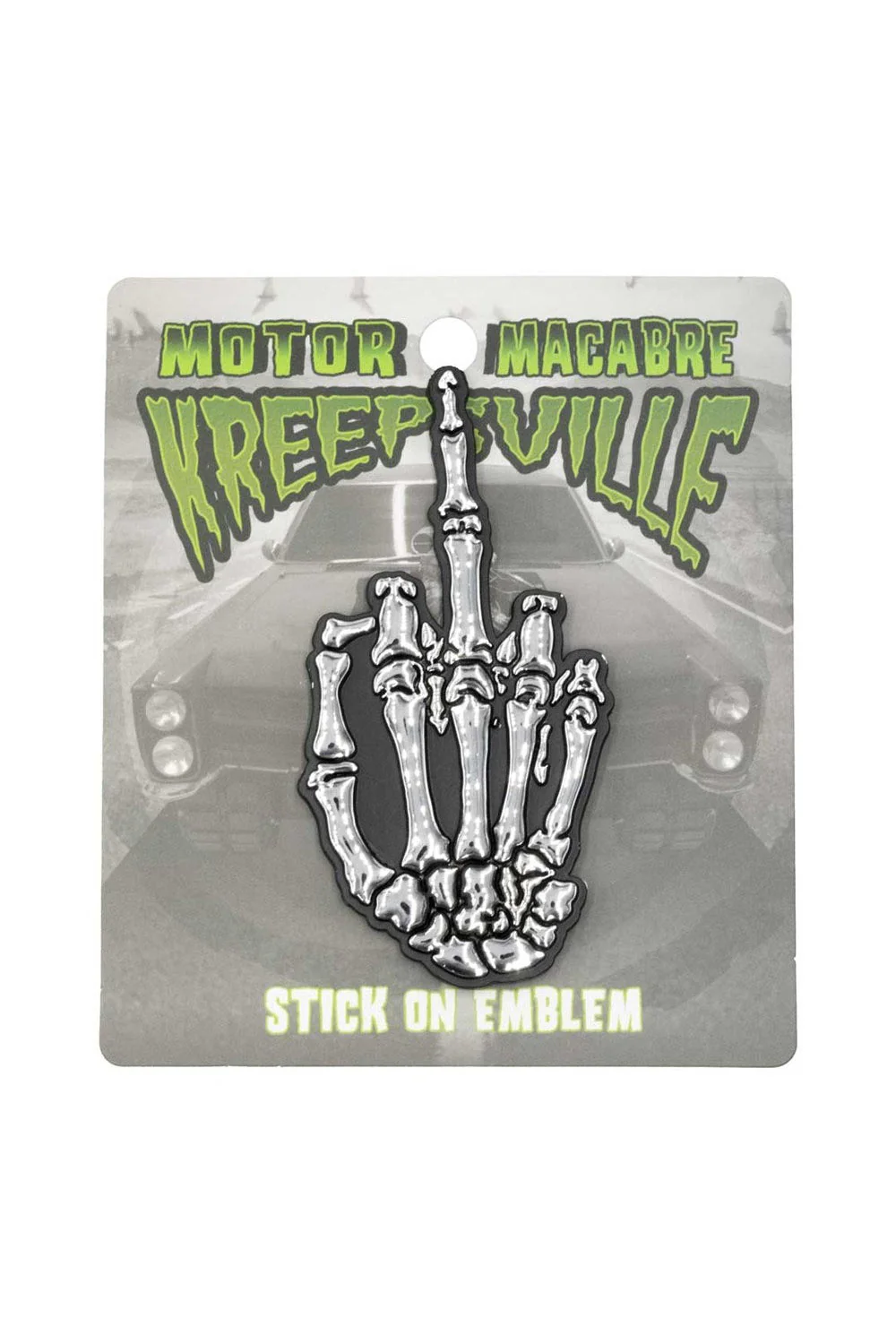 Skeleton Middle Finger Stick on Emblem - Image 2