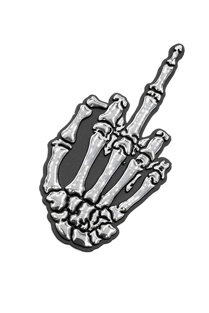 Skeleton Middle Finger Stick on Emblem - Image 3