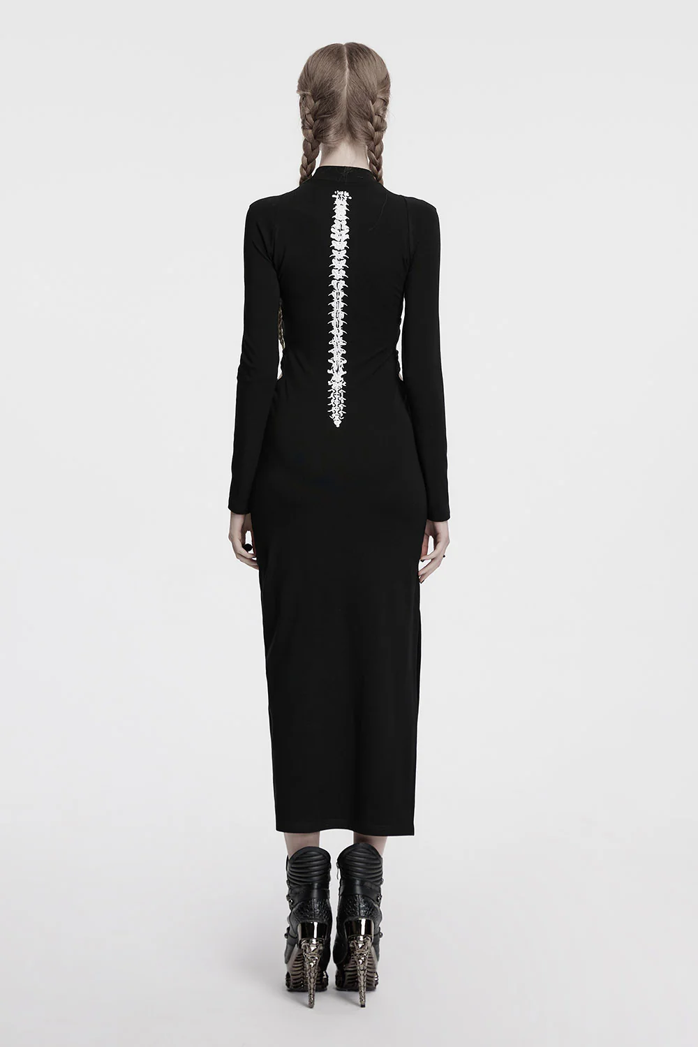 Skellington Hollow-Out Slit Dress - Image 4