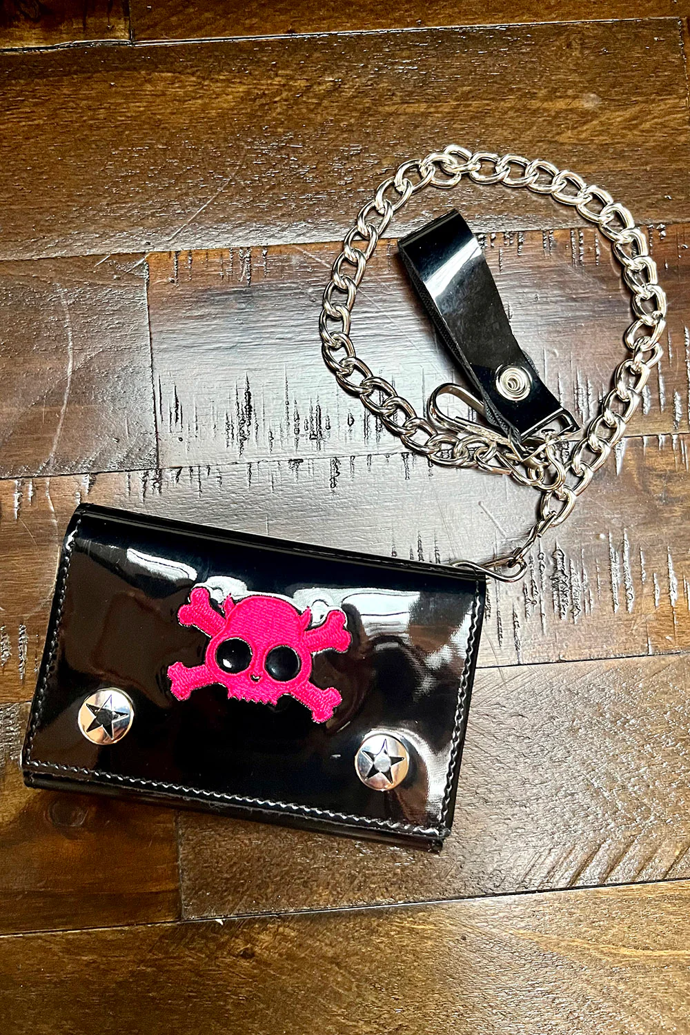 Skull & Crossbones Biker Wallet [PINK] - Image 2