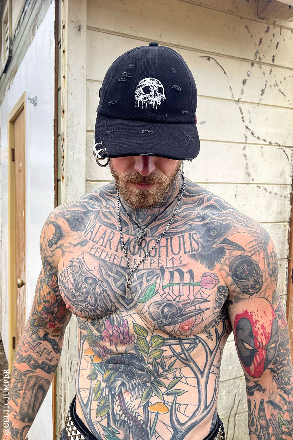 Skull Drip Pierced Baseball Cap - Image 10