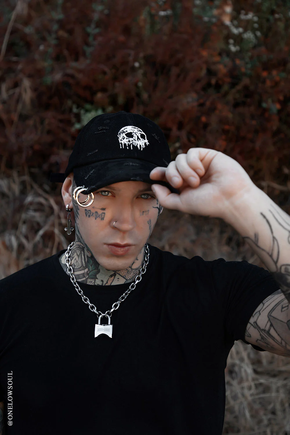 Skull Drip Pierced Baseball Cap - Image 3
