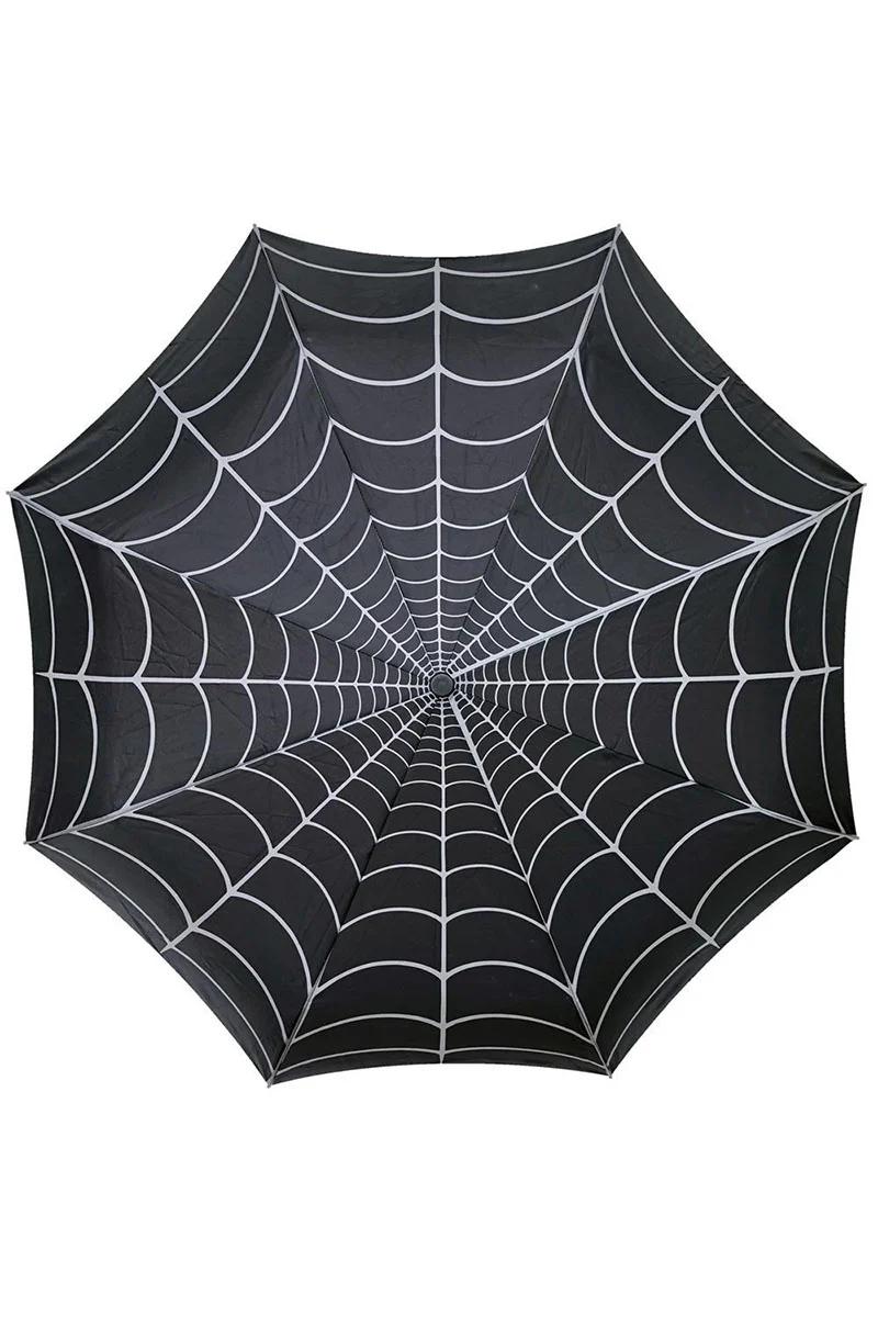 Skull Handle Spiderweb Umbrella