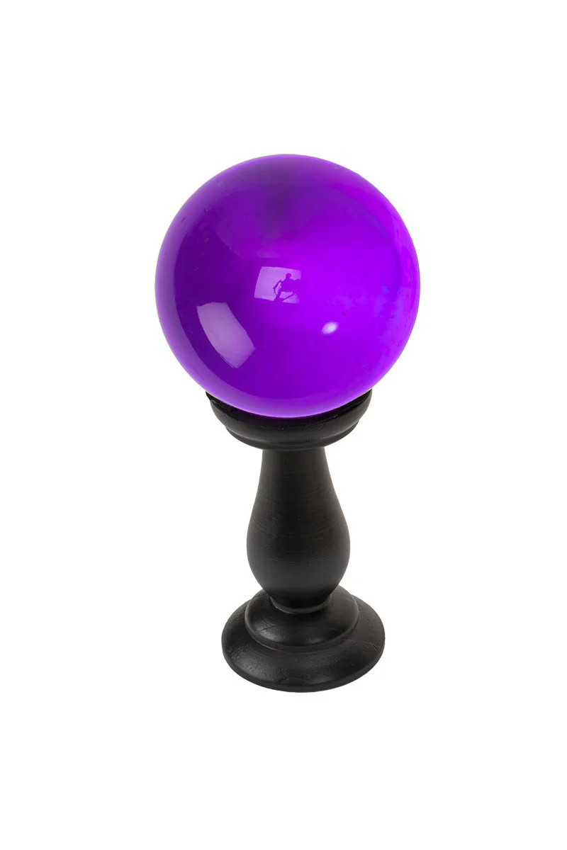 Small Purple Crystal Ball on Stand - Image 3