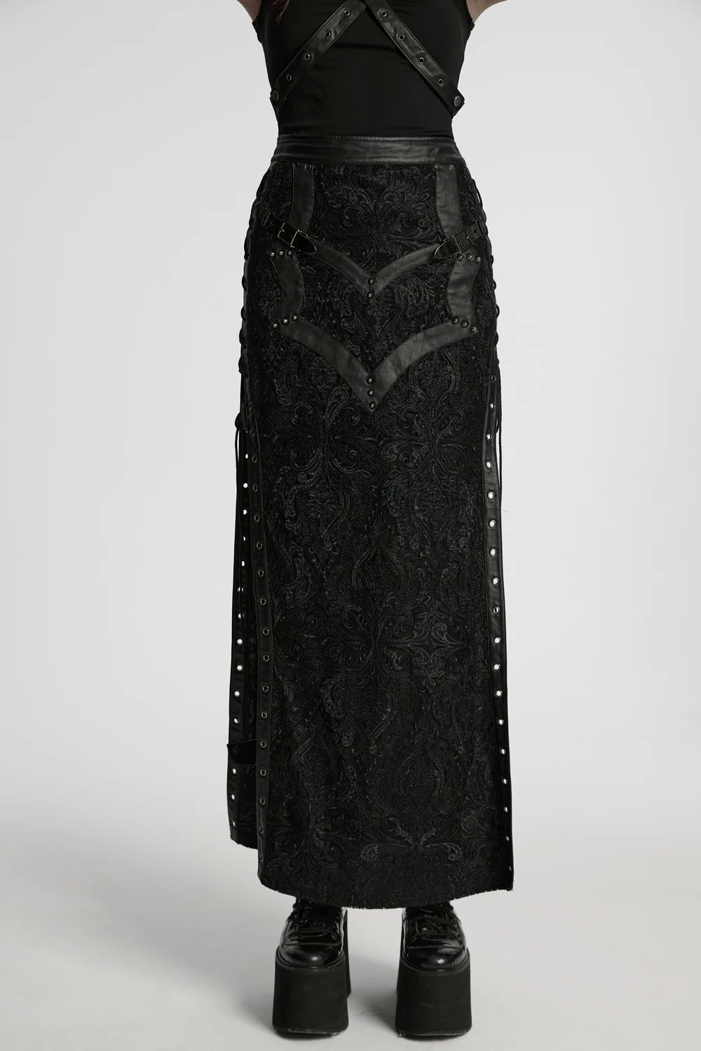 Somber Lace-Up Leg Slit Maxi Skirt - Image 4