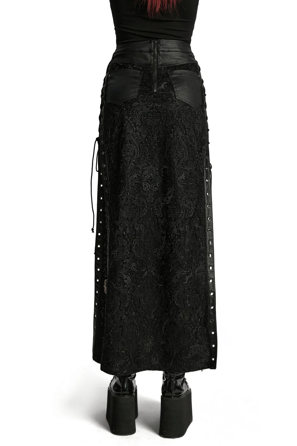 Somber Lace-Up Leg Slit Maxi Skirt - Image 5