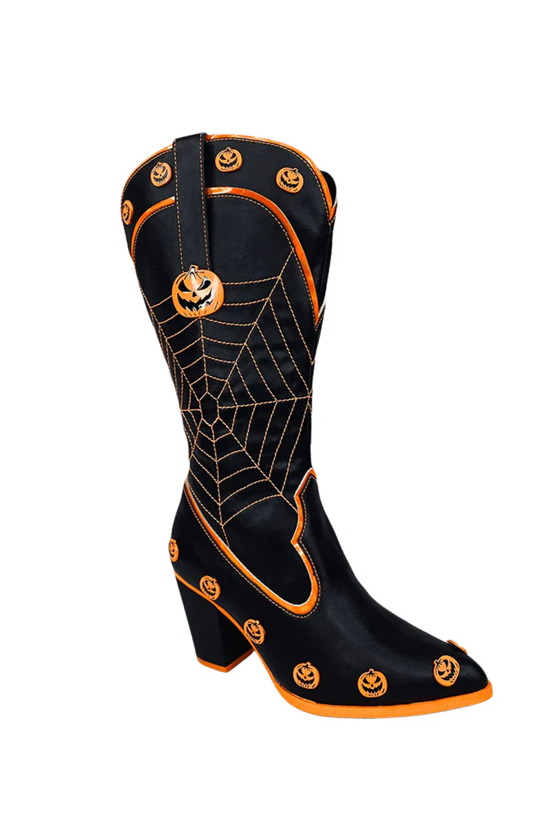 Space Cowgirl JackOLantern Boots [BLACK/ORANGE]