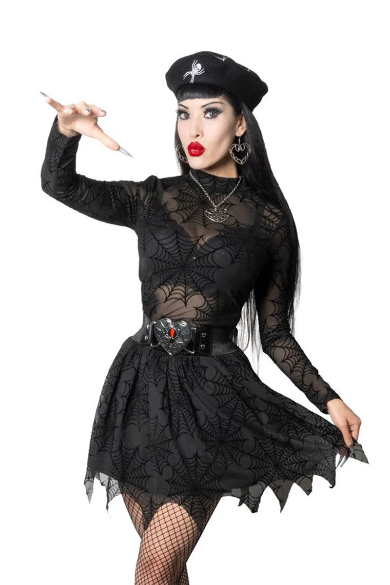 Spiderweb Mesh Mock Neck Top - Image 3