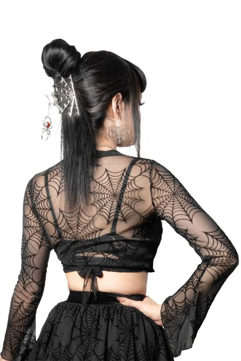 Spiderweb Mesh Tie Top - Image 3