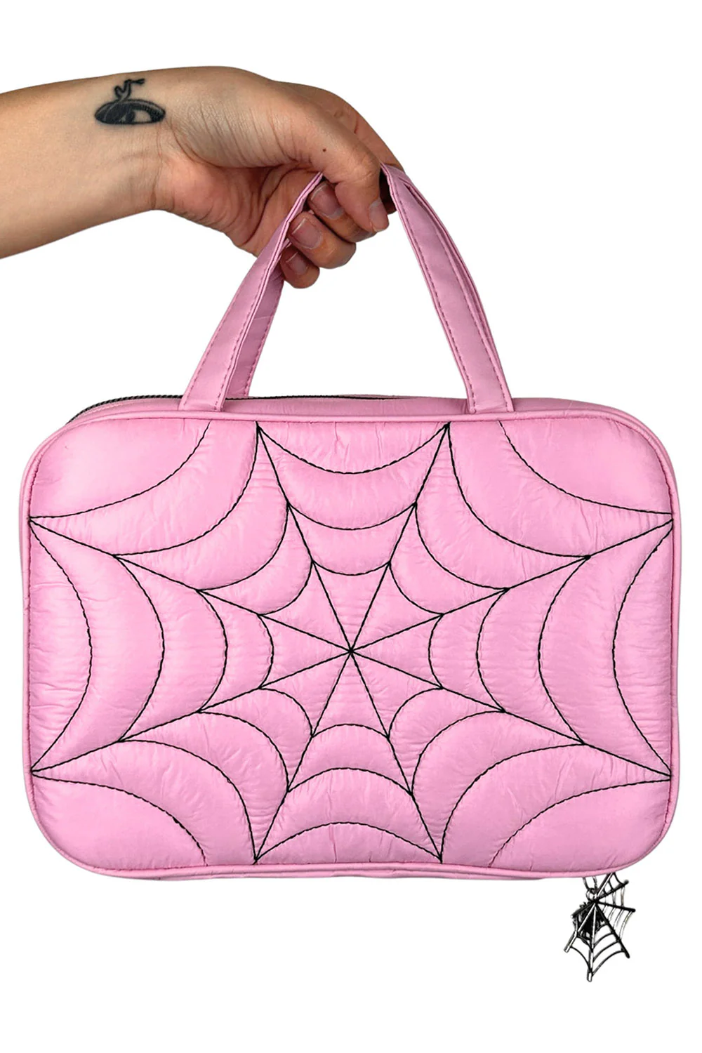 Spiderweb Puff Toiletry Bag with Built in Organizer [Multiple Colors]