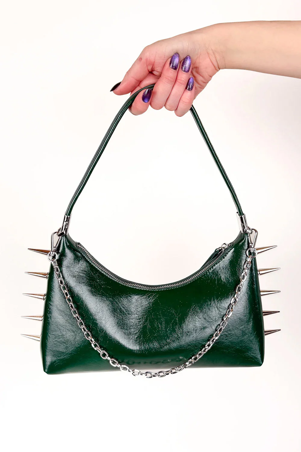 Spiked 3 in 1 Convertible Shoulder Bag [Multiple Colors with Silver Spikes] - Image 3