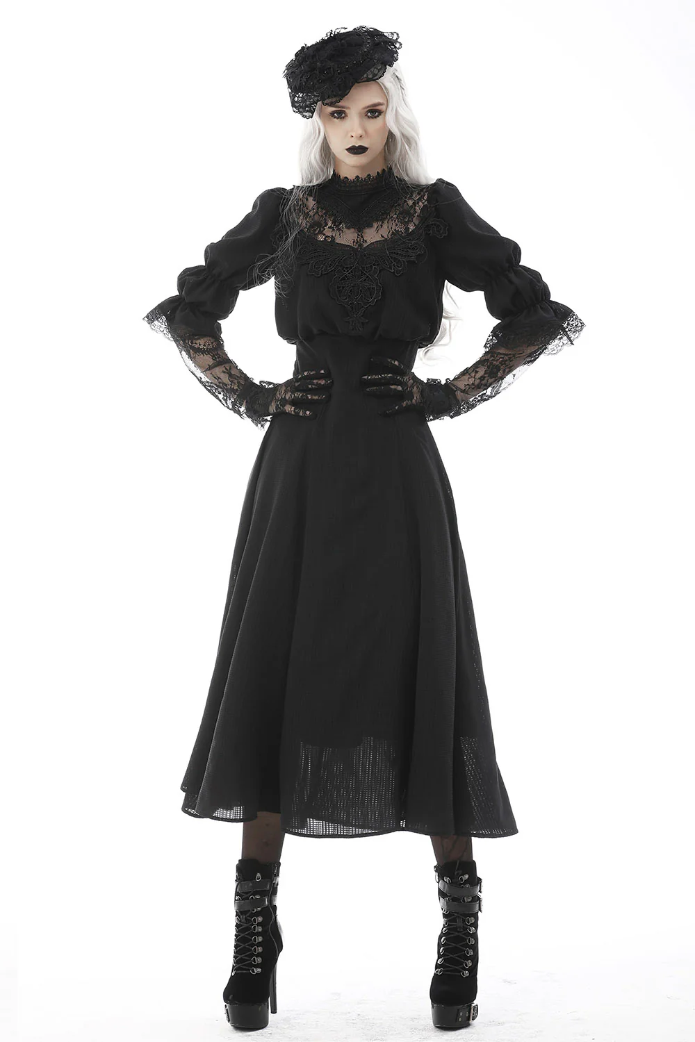 Spirits Past Victorian Goth Lace Dress - Image 3