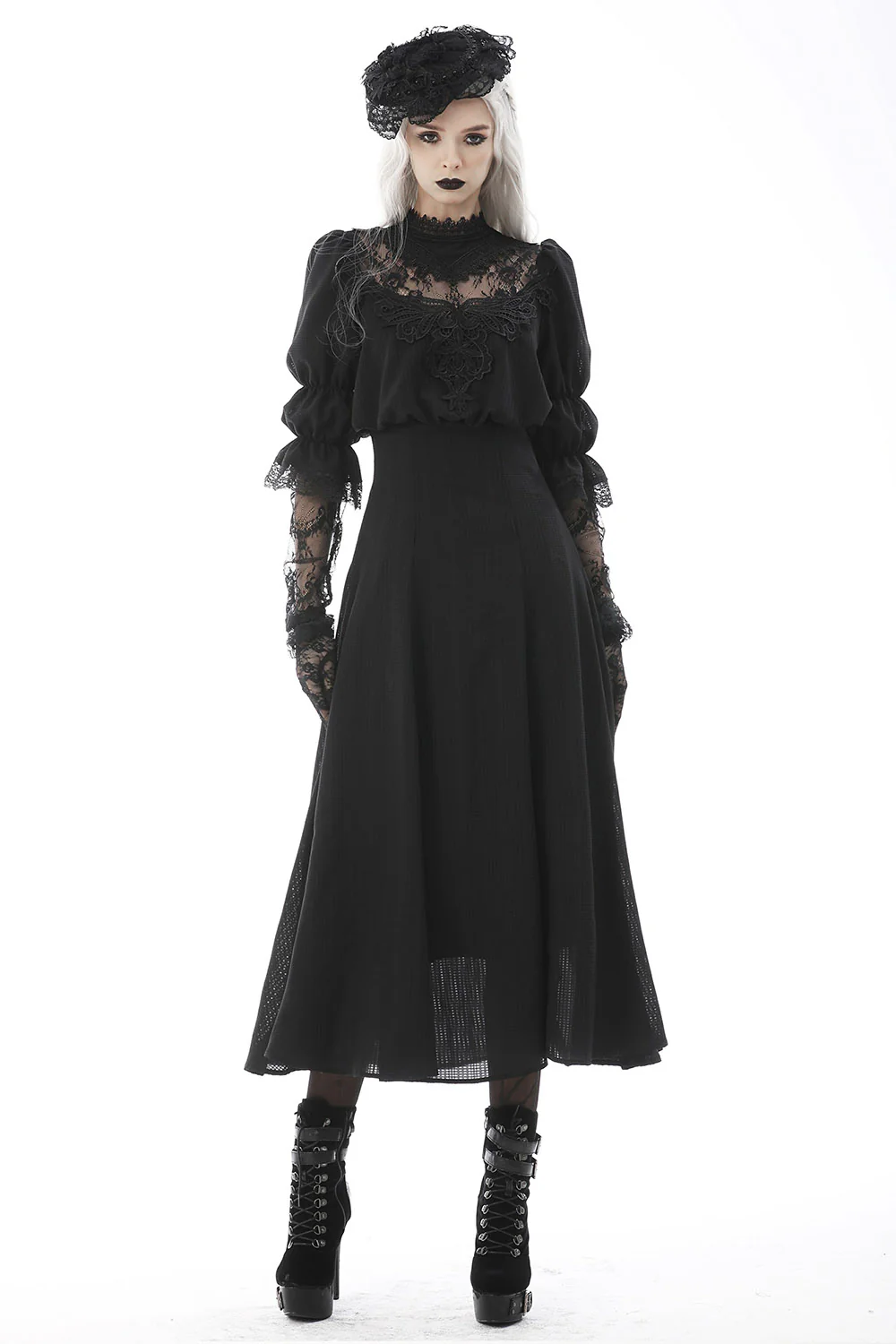 Spirits Past Victorian Goth Lace Dress - Image 5
