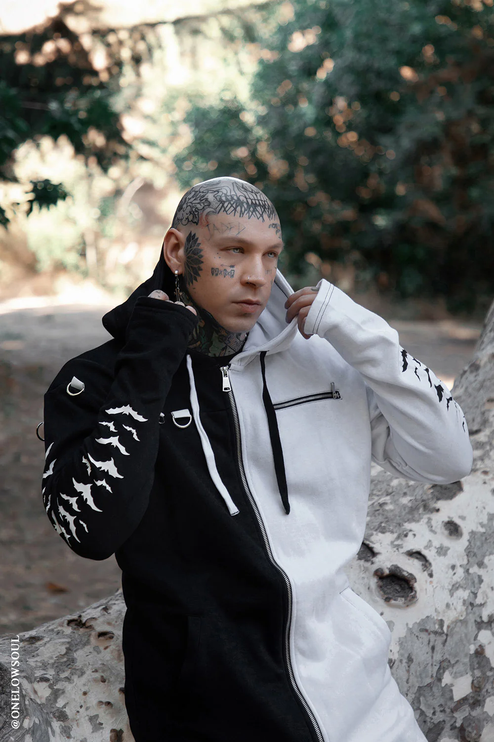 Split Mage Hoodie [Black/White] - Image 8